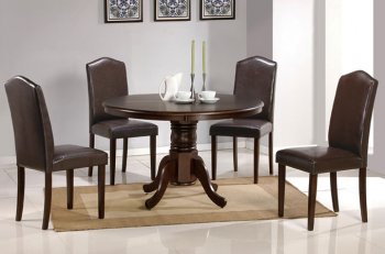 Dark Espresso Finish Round Pedestal Base Table w/Optional Chairs [PXDS-F2257]