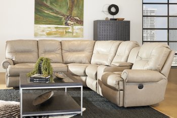 Roadster Power Motion Sectional Sofa in Beige Leather by Klaussn [SFKRSS-Roadster Beige]