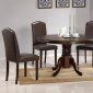 Dark Espresso Finish Round Pedestal Base Table w/Optional Chairs