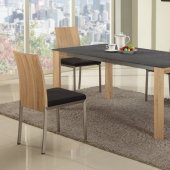 Alison Dining Table in Light Oak & Black by Chintaly w/Options