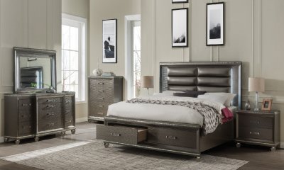 Sadie Bedroom 27940Q in Dark Champagne by Acme w/Options