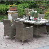 219 Outdoor Patio 7Pc Table Set in Tan by Poundex w/Options