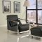 Erika Chair in Black Leather w/Optional Ottoman by Whiteline