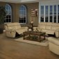 Wheat Leather Traditional Motion Sofa & Loveseat Set w/Options