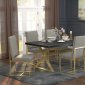 Conway Dining Table 191991 in Walnut & Gold by Coaster w/Options