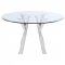 Alaia Dining Set 5Pc 190710 in Chrome by Coaster w/White Chairs