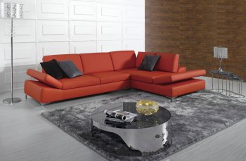 K8382 Sectional Sofa in Red Bonded Leather by VIG [VGSS-K8382 Red]