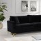 Naomi Sofa 633 in Black Velvet Fabric by Meridian w/Options