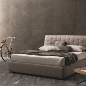 Atrium Storage Bed in Taupe Gray Fabric by J&M