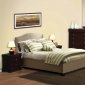 Cappuccino Transitional Bedroom 5Pc Set w/Beige Bed & Options