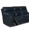 Santana Power Motion Sofa in Navy Leather Match by Klaussner