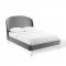 Mira Upholstered Platform Queen Bed in Gray Velvet by Modway