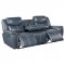 Sloane Motion Sofa 610271 Blue Leatherette by Coaster w/Options