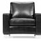 Modern Black Bycast Leather Sectional Sofa W/Button-Tufted Seats