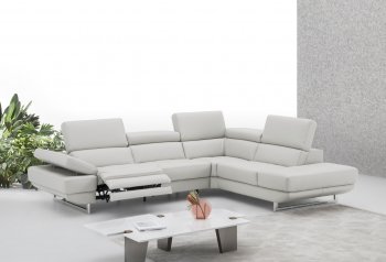 Annalaise Recliner Leather Sectional Sofa in Silver Gray by J&M [JMSS-Annalaise Silver Gray]