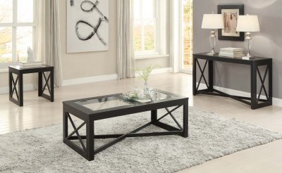 Berlin 4087 Coffee Table 3Pc Set in Black by Homelegance