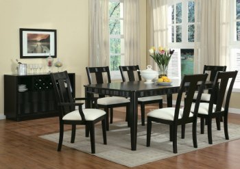 Chocalate Brown Gloss Finish Formal Contemporary Dining Room [CRDS-28-101921]