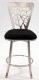 Black Microfiber Seat & Satin Nickel Set of 2 Modern Barstools