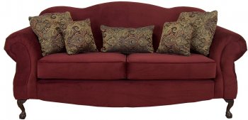 Red Berry Fabric Traditional Sofa & Loveseat Set, Optional Chair [CHFS-TU-2000-Nobel-Berry]