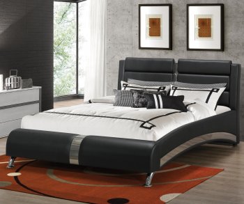 Jeremaine 300350 Upholstered Bed in Black by Coaster [CRB-300350 Jeremaine]