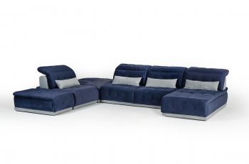 Daiquiri Modular Sectional Sofa in Blue & Grey Fabric by VIG [VGSS-Daiquiri Blue Grey]