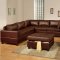 Brown Bonded Leather 6Pc Modular Sectional w/Optional Ottoman