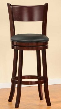 Cherry Finish Traditional Shapel Set of 2 Swivel Pub Chairs [HEBA-1136-29S Shapel]