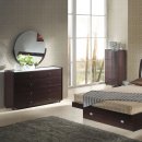 Wenge Finish Stylish Bedroom with Bottom Drawer Bed