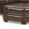 Tobacco Bonded Leather Classic Sectional Sofa w/Ottoman