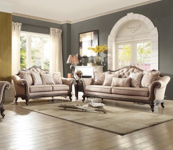 Bonaventure Park Sofa 19359 in Brown by Homelegance w/Options [HES-19359 Bonaventure Park]