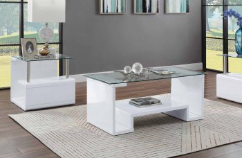 Nevaeh Coffee Table 3Pc Set 82360 in White by Acme [AMCT-82360 Nevaeh]