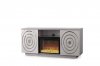 Myra Electric Fireplace Media Console in Silver w/Mylar