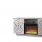 Myra Electric Fireplace Media Console in Silver w/Mylar