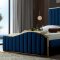 Jolie Bed in Navy Velvet Fabric by Meridian w/Options