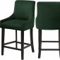 Demi Counter Stool 724 Set of 2 Green Velvet Fabric by Meridian