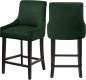 Demi Counter Stool 724 Set of 2 Green Velvet Fabric by Meridian