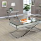 Sundance CM4230CRM Coffee Table & 2 End Tables 3Pc Set in Chrome