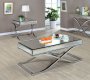 Sundance CM4230CRM Coffee Table & 2 End Tables 3Pc Set in Chrome