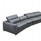 312 Sectional Sofa in Dark Grey Leather by ESF w/Bed & Recliner