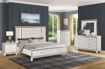 B205 Bedroom Set 5Pc in White by FDF [FDBS-B205]