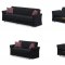 Utah Sofa Bed & Loveseat Set in Black Fabric by Empire