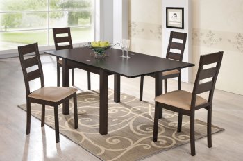 D6970DT Dining Set 5Pc in Dark Walnut w/D2443DC Chairs by Global [GFDS-D6970DT-D2443DC]