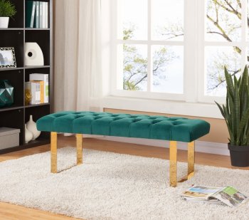 Ethan 114 Bench in Green Velvet by Meridian [MRBN-114Green-Ethan]