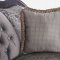 Tabatha Sofa SM6312 in Charcoal Chenille & Leatherette w/Options