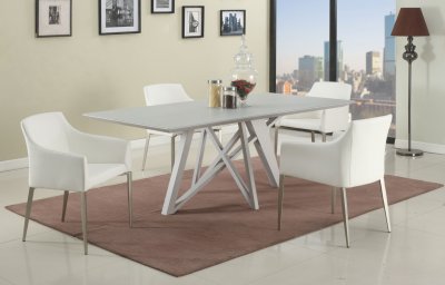 Katie Dining Table in Grey 5Pc Set by Chintaly