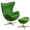 Egg Lounge Chair EG35GW in Green Wool by LeisureMod w/Options