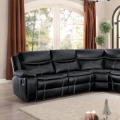 Bastrop Motion Sectional Sofa 8230BLK in Black by Homelegance