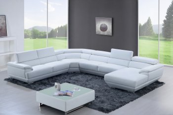 430 Sectional Sofa in White Leather by ESF [EFSS-430 White]