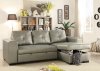 F6919 Convertible Sectional Sofa - Silver Faux Leather by Boss