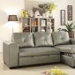 F6919 Convertible Sectional Sofa - Silver Faux Leather by Boss